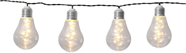 Lichterkette mit tropfenförmigen Glühbirnen