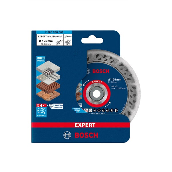 Bosch Expert MultiMaterial Diamanttrennscheiben 125 x 22,23 x 2,2 x 12 mm - 2608900660