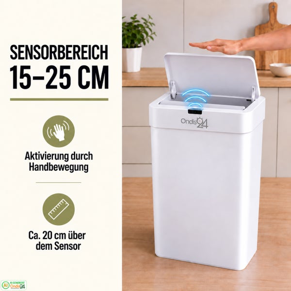 Ondis24 Abfalleimer mit 50 Liter Volumen, vielseitig einsetzbar in Küche, Bad, Büro und Wohnzimmer für eine organisierte und saubere Umgebung.