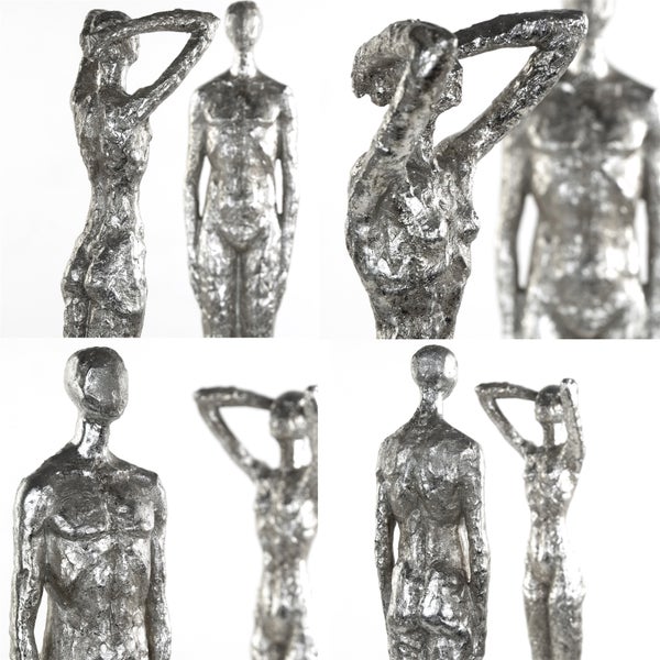 Skulptur-Set Millenium 2-teilig Poly-Kunststein silber