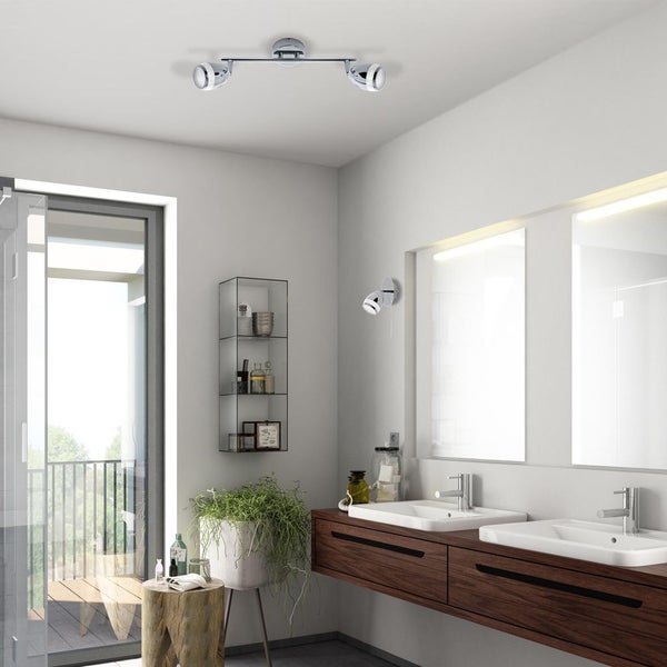 LED Deckenleuchte Badleuchte dreh- & schwenkbar 8W Chrom IP44 Metall Briloner