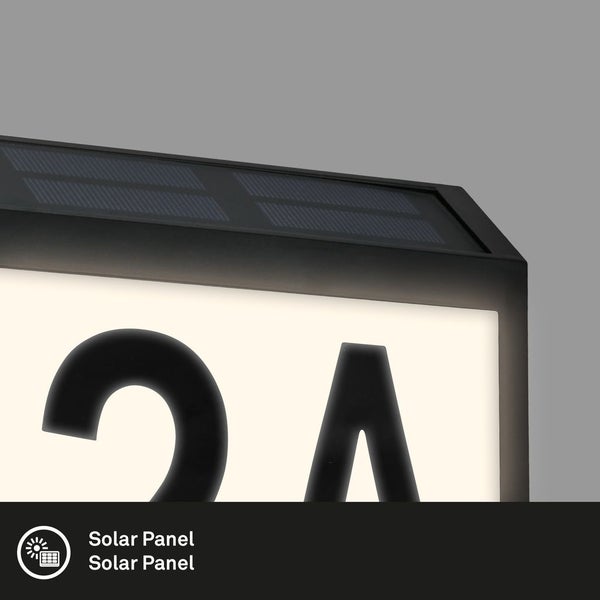 Hausnummer beleuchtet Außenleuchte Außenbeleuchtung Dämmerungssensor Solar