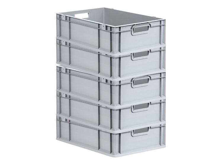 PROREGAL Spar Set 5x Eurobox Nextgen Economy Griffe Offen HxBxT 17 x 40 x 60 cm 34 Liter Eurobehälter Transportbox Transportbehälter
