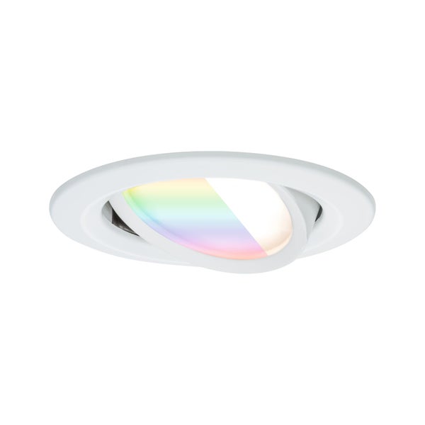 LED Einbauleuchte Nova Coin rund 84mm 50° RGBW+ 6W 500lm 230V Weiß matt Aluminium