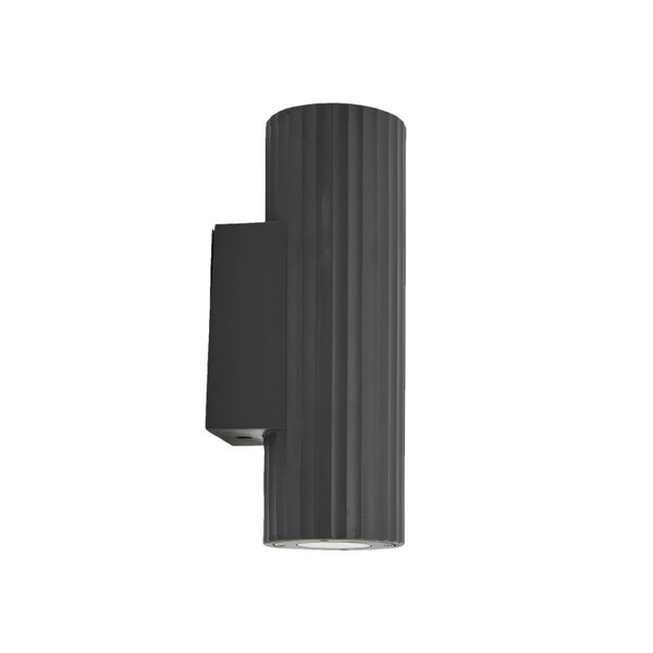 Lindby Beton Wandleuchte außen Christa (spritzwassergeschützt (Modern) in Schwarz aus, (2 flammig GU10) - Außenwandleuchten Wandlampe Led Außenlampe Outdoor für Außenwand/Hauswand