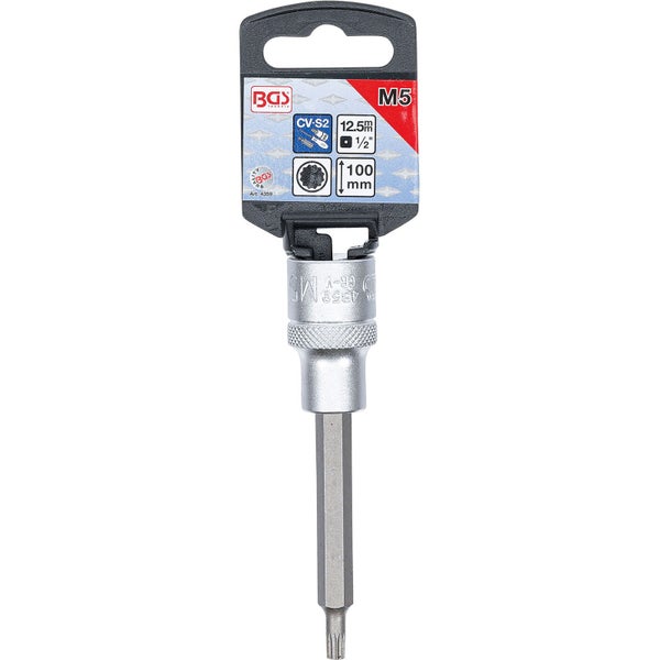 BGS Bit-Einsatz Länge 100 mm Antrieb Innenvierkant 12,5 mm (1/2) Innenvielzahn (für XZN) M5 - 4359