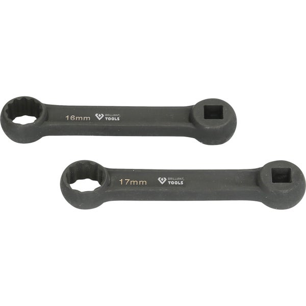 Zwei Maulschlüssel der Größen 16 mm und 17 mm von Brilliant Tools