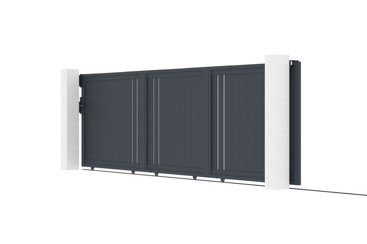 Schiebetor 5m GIONA H.140 graues Aluminium