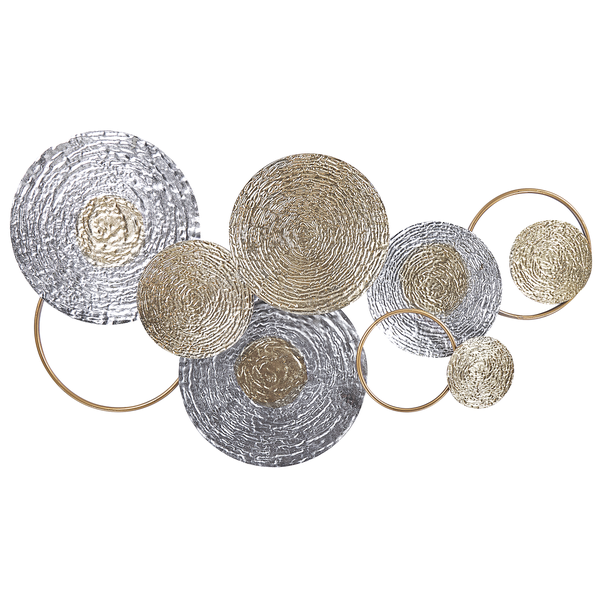 Wanddekoration aus Metall mit Kreismotiven