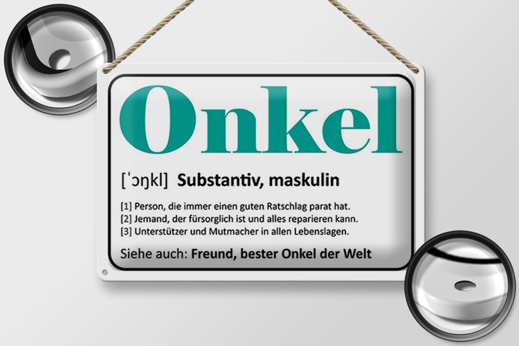 Blechschild Spruch 30x20cm Onkel Freund bester Onkel Welt