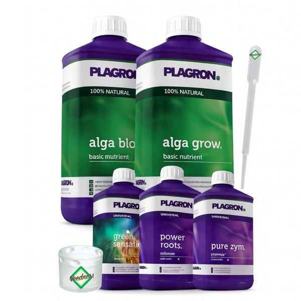 Plagron Dünger Set mit Alga Bloom, Alga Grow, Green Sensation, Power Roots, Pure Zym und Pipette