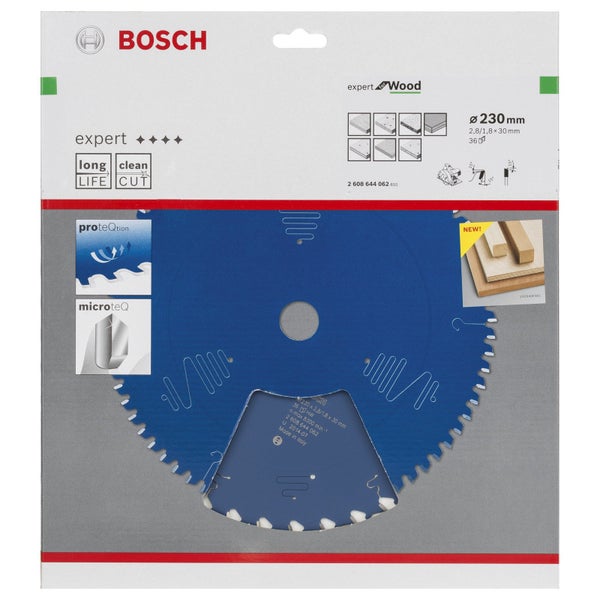 Bosch Kreissägeblatt Expert for Wood für Handkreissägen 230 x 30 x 2,8 mm 36 - 2608644062