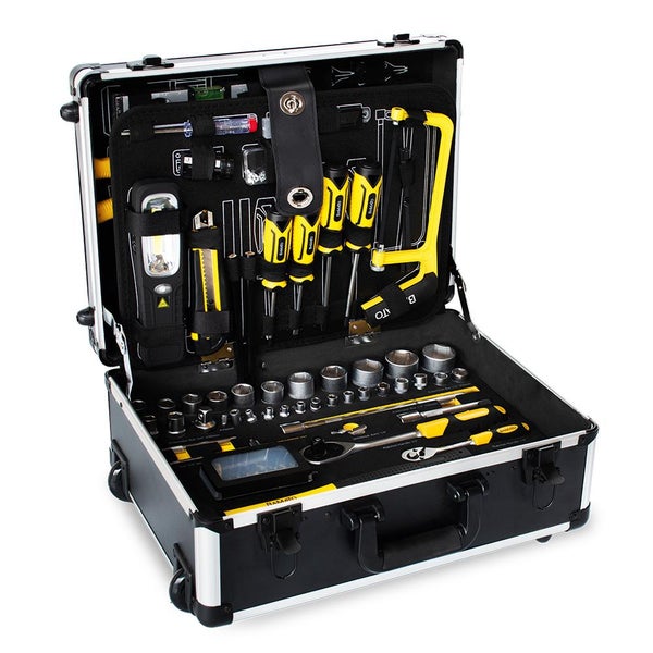 Geöffneter Werkzeugkoffer mit Werkzeugen