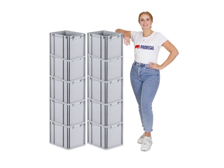 PROREGAL Eurobox Nextgen Economy Griffe Geschlossen HxBxT 32 x 30 x 40 cm 30 Liter Eurobehälter Transportbox Transportbehälter Stapelbehälter