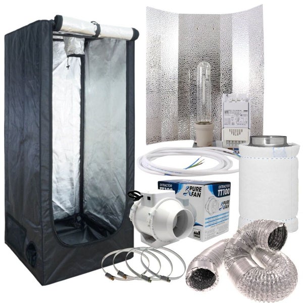 Growbox Komplett Set 600W mit 120x120x200 cm Zuchtzelt– Natriumdampflampen, Aktivkohlefilter, Indoor Starter Set, Erweiterbar für optimale Erträge und zuverlässigen Geruchsschutz