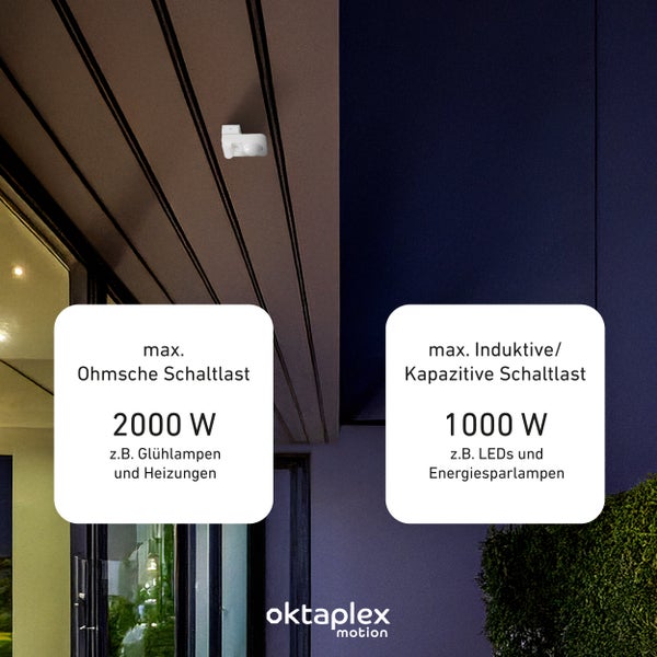 Oktaplex Tea Bewegungsmelder 360 Grad anthrazit IP65 schwenkbar für Wand / Decke