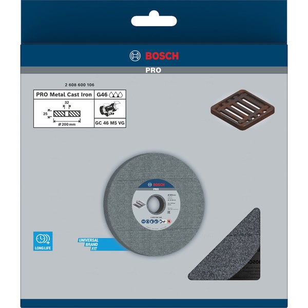Bosch PRO Steel Schleifscheibe 200 x 25 x 32 mm G46 - 2608600106