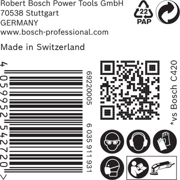 Bosch 50x Expert C470 Schleifpapier für Deltaschleifer 93 mm G 400 - 2608900934