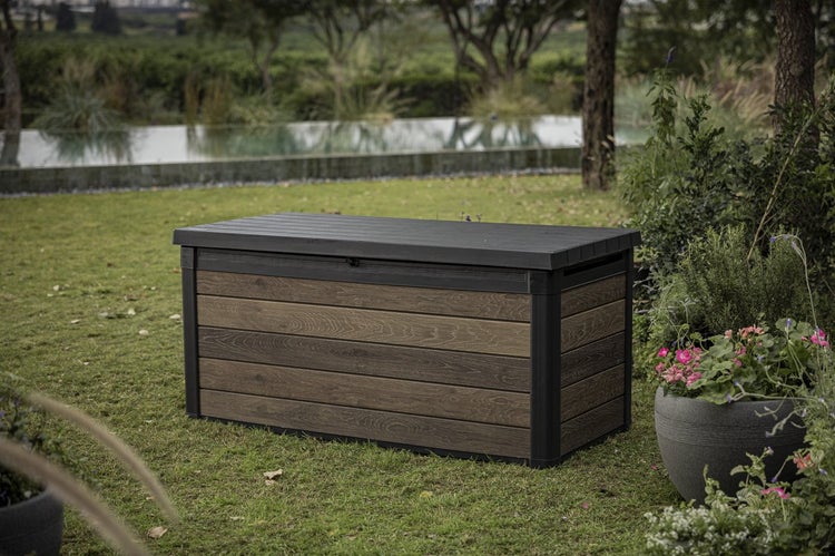 Keter Walnut Aufbewahrungsbox - 570L - 142,5x65,3x78,2cm - Dunkelbraun