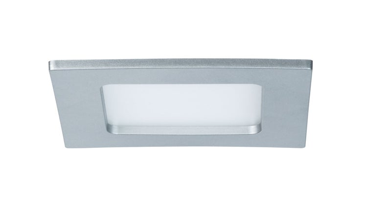 Quadratischer Einbaustrahler mit flacher Bauweise und Diffusor