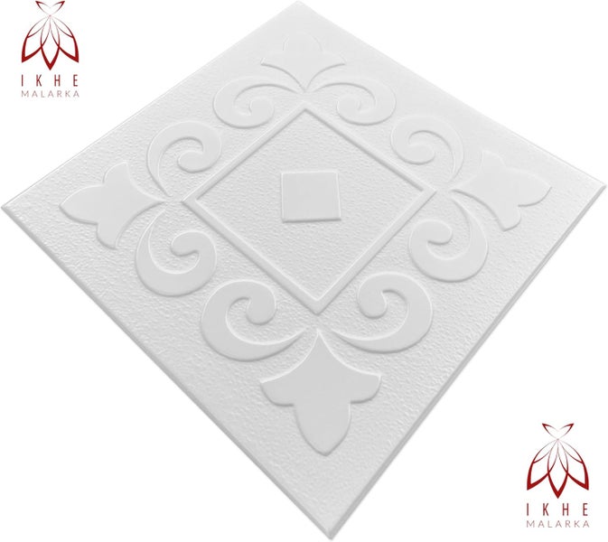 Paneelen aus reines Polystyrol XPS Styropor Deckenpaneelen Wandpaneelen 3mm dick - 50x50cm 0,25m² 0842