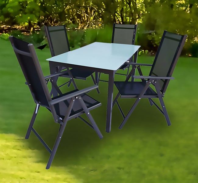 5 tlg. Gartenset Sitzgruppe Tisch Stühle 140 MA