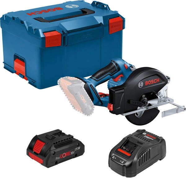 Bosch Akku-Kreissäge GKM 18V-50 Ø 136 mm / 1x 4,0 Ah ProCORE + GAL 1880 CV in L-Boxx