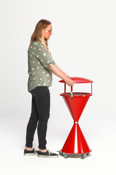 PROREGAL Klassischer Standascher Mit Dach Für Innen Außenbereich HxBxT 72 x 42 x 42 cm Kunststoff Rot