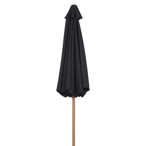 Felix Sonnenschirm Ø300cm schwarz,Teak. 300 X 300 X 246 cm