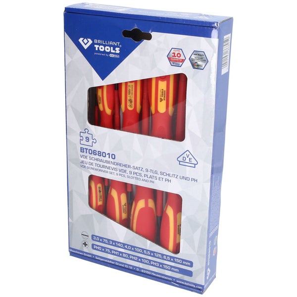 Brilliant Tools Schraubendreher Set VDE, 9-teilig, in Produktverpackung