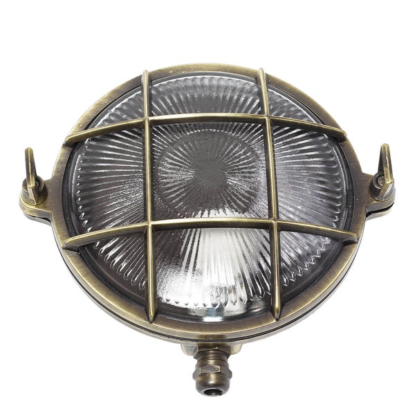 Runde Wandleuchte mit Schutzgitter