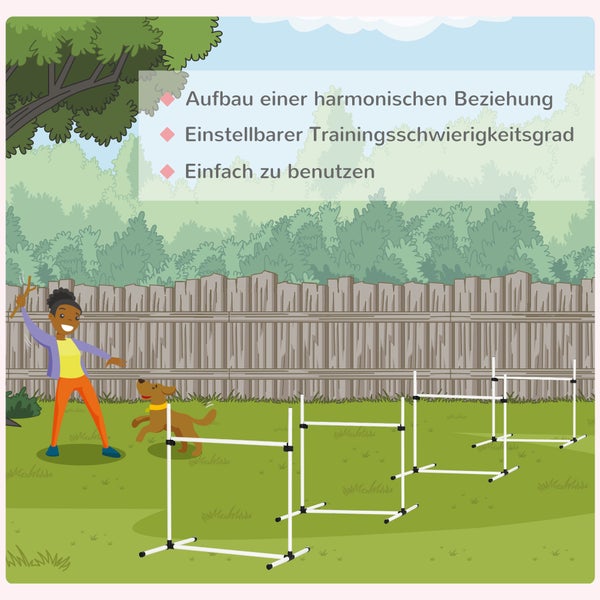 PawHut Agility-Ausrüstung, L99 x B65 x H94cm, Kunststoff, Weiß