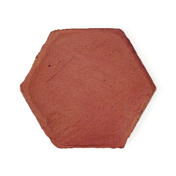 Sechseckige Terracotta Fliese aus gebranntem Ton