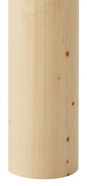 Zylindrisches Rundholz aus Naturholz mit sichtbarer Maserung und Astlöchern.
