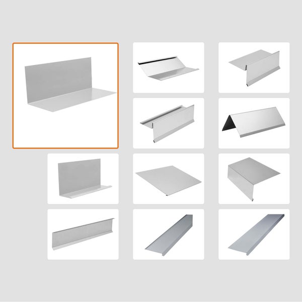 Wandanschluss-Profil aus Metall in L-Form.