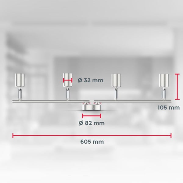 Deckenstrahler - 11,6W, 1040lm, LED, schwenkbar, GU10, warmweiß, matt-nickel