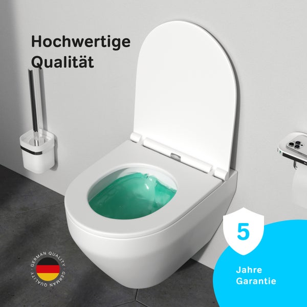 AM.PM Wand-WC  Tiefspüler ohne Spülrand weiß glänzend mit WC-Sitz CSB1700SC Spirit 2.0