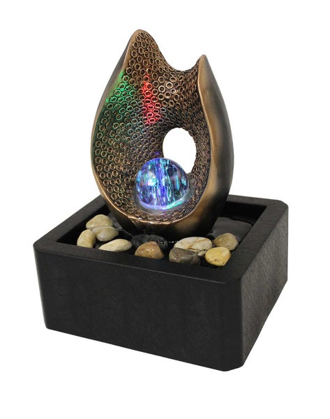 Zimmerbrunnen Tischbrunnen FoAnelli Kupfer Rgb Led 26 cm 11114