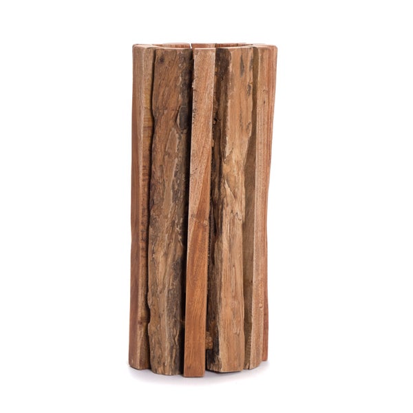 Deko-Säule Spira 40 Massivholz, rund, für Pflanzen, Kerzen naturfarben