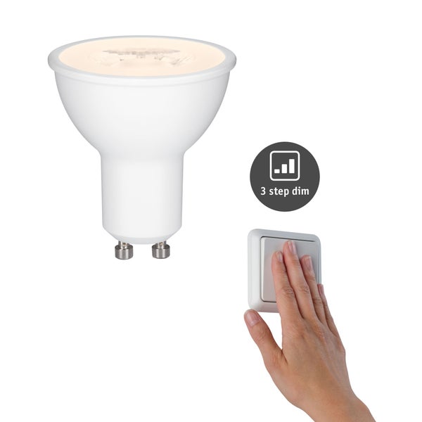 Weiße LED-Lampe mit 3-Stufen-Dimmfunktion und Bedienelement