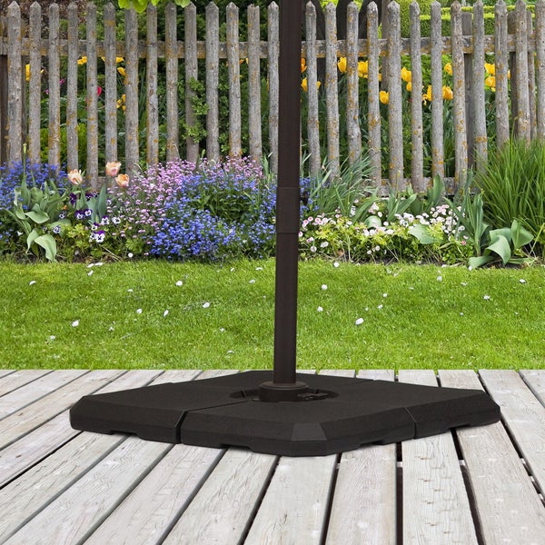 Outsunny Schirmgewicht, mit 80 kg Wasser oder 120 kg Sand befüllbar, 100 x 100 x 9,5 cm, HDPE, Schwarz