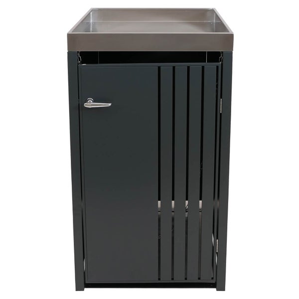 Gartenspüle mit Unterschrank und Edelstahlabdeckung