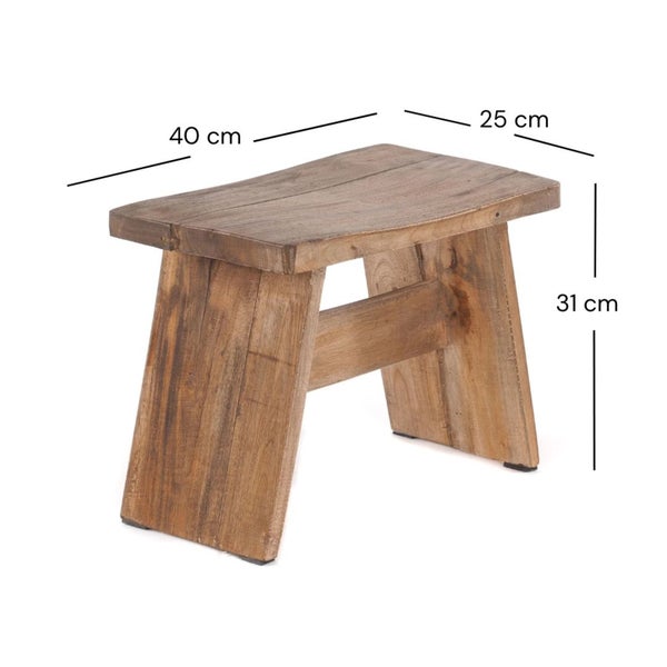 Hocker SCHEMEL 40 Mahagoni Massivholz 01 natur-vintage
