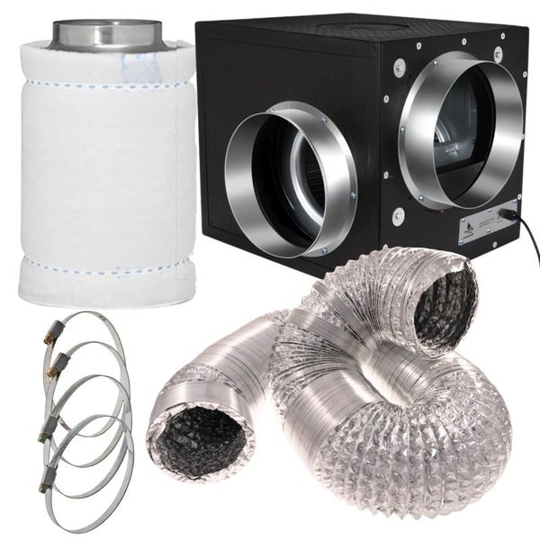 Grow Abluft Set 550 m³/h – Extrem Leise, Komplettsystem mit Aktivkohlefilter, 200 mm Anschluss & einfacher Montage für effiziente Belüftung und Geruchskontrolle