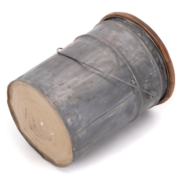 Beistelltisch  BARREL Metall rund mit Holzplatte