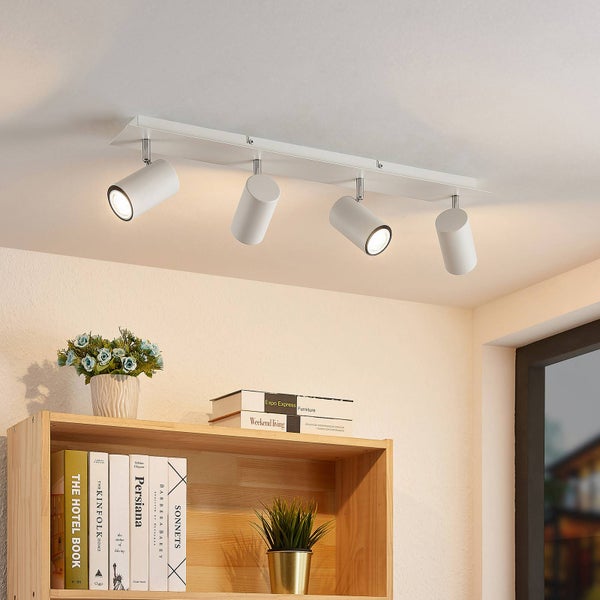 Lindby Strahler Joffrey (Modern) in Weiß aus Metall (4 flammig, GU10) - Deckenlampe Deckenleuchte Lampe Spot Wohnzimmerleuchte