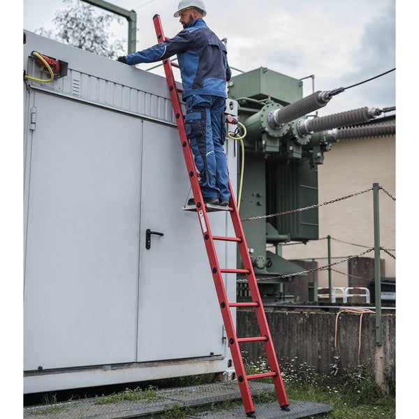 Günzburger Steigtechnik Sprossen-Anlegeleiter GFK ohne Traverse 14 Sprossen - 036014