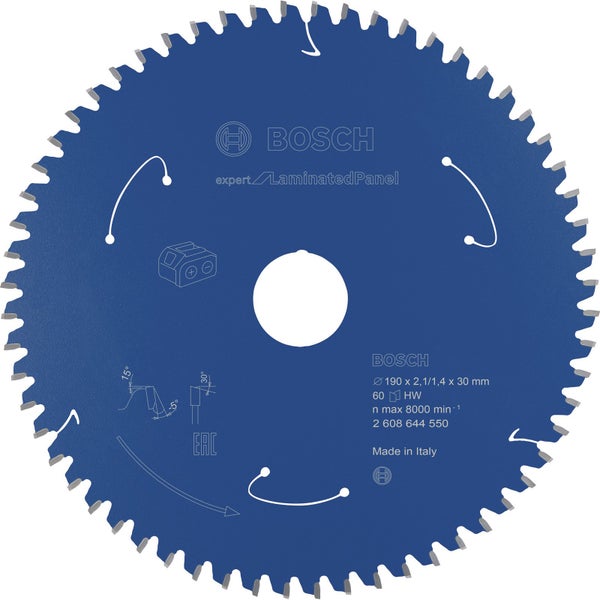Bosch Kreissägeblatt Expert for Laminated Panel für Akku-Handkreissägen 190 x 2,1 x 30 mm 60 - 2608644550