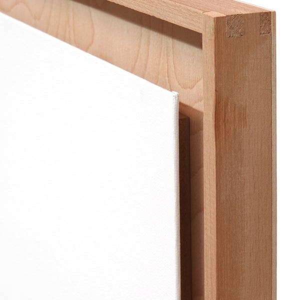 Schwebende Malplatte 2er Set 30x40 cm (LxB) Leinwand im Holzrahmen zum Bemalen naturfarben
