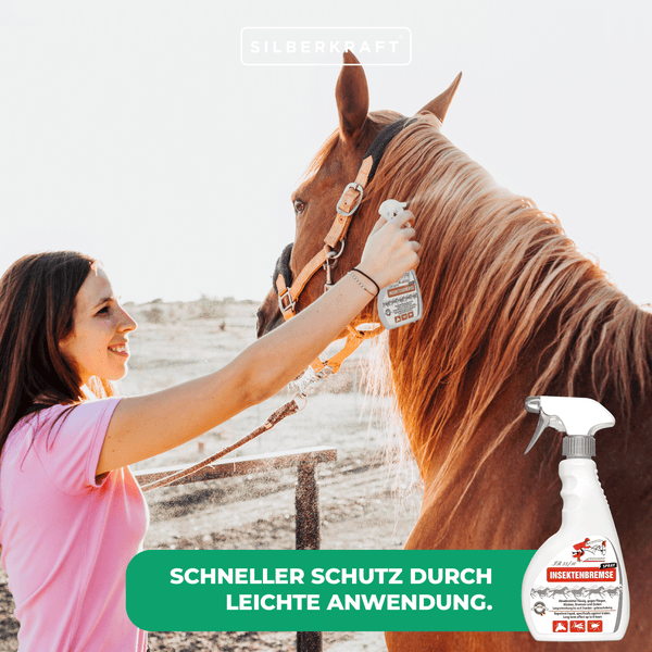Insektenabwehr Spray für Pferde, Schutz vor Mücken, Bremsen, Zecken und Fliegen, für Stall, Weide und Ausritt, mit Langzeitwirkung, gebrauchsfertig, einfache Anwendung